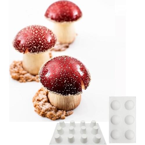 2020 New Mushroom Mold 8 Even Semi-circular Silicone Mold 6 Even Half-round Snowy Lady Baking Mold Cake Mold Mousse Mold
