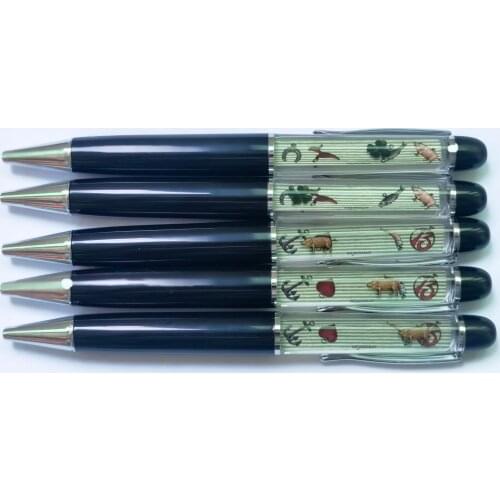 Novelty Hand Fish Pig Vegetable Can Be Moved Left And Right 2D Floater Liquid Ballpoint Floating Pen
