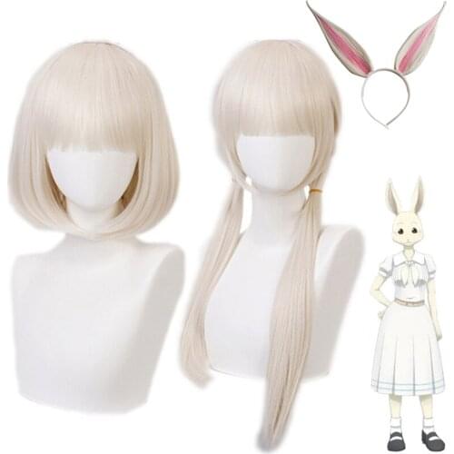 Haru Rabbit Wigs Synthetic Hair Anime Beastars Cosplay Accessory Women Cute Lolita Wig Light Blonde Cos Wig +Wig Cap C72K170