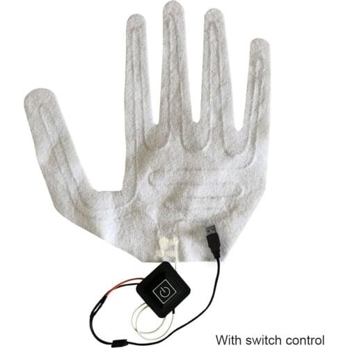 1pc 5V USB Heated Gloves Winter Warm Arm Hands Thermal Warmer Electric Heating Film Glove Heating Sheet Five-Finger