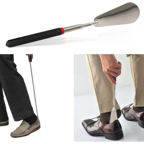 Stainless Steel Shoe Horn Portable Telescopic Extendable Shoe Horn Collapsible Long Handled Shoe Elderly Accessories Shoe Horn