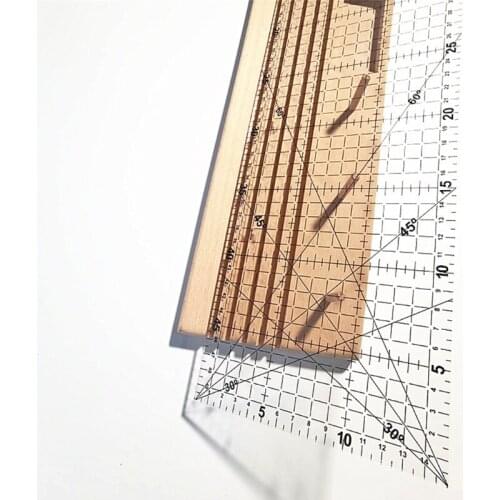 Clear Acrylic Sewing Quilting Ruler Precision Crafting Ruler Designed with Precise Visible Grid and Angle Lines for Home
