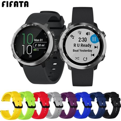 FIFATA Silicone Band Strap 20mm Bracelet For Garmin Vivoactive 3 / Music / Forerunner 245 245M 645 / Venu Smart Watch Wristband