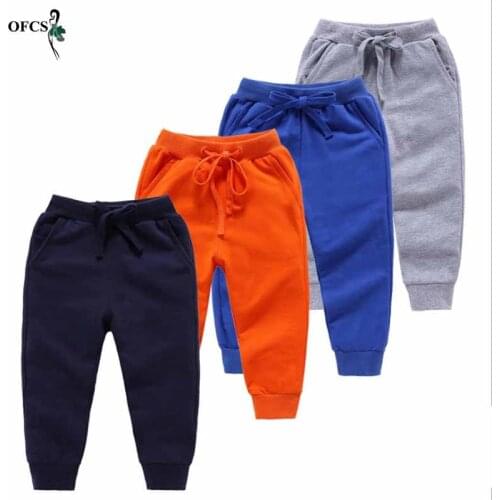 Spring Best Selling Boys Pants Candy Color Girls Sports Trousers Fall Sweatpants Autumn Teenage Children Active Clothing 2-12Y