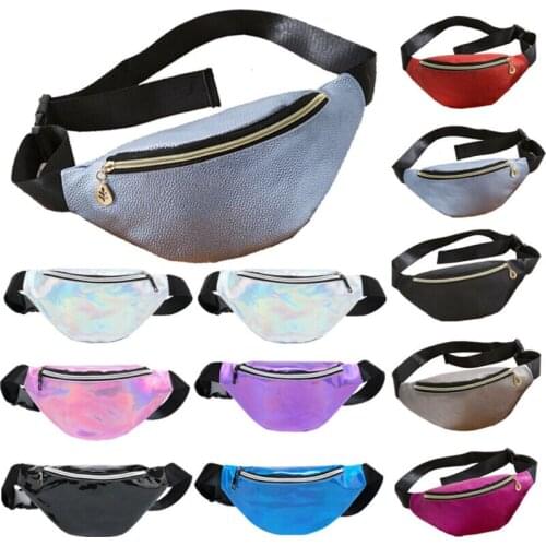 US STOCK Women Travel Waist Fanny Pack Money Belt Wallet Glitter Multicolor Bum Bag Pouch