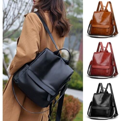 Women Ladies Fashion Solid Waterproof School Handbag Tote Shoulder Backpack Bags Fashion Women Backpack High Quality Beauty#G30