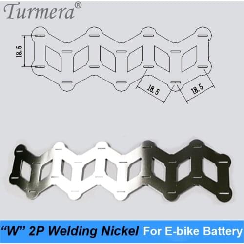 10Meter 2P Pure Nickel Strip Welding Nickel Shape W with 0.15mm Thickness 18.5mm Width for 36V 48V 60V E-bike Battery J8
