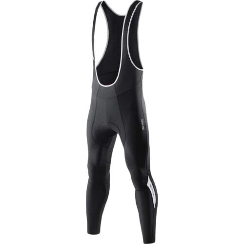 Cycling Bib Tights Winter Padded Leggings Bicycle Pants Thermal Fleece Zipper MTB Bike Trousers ENCYMO