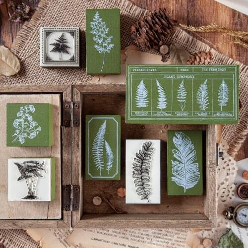 Vintage Fern Collection leaves decoration stamp wooden rubber stamps for scrapbooking stationery DIY craft standard stamp