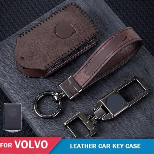 High-Quality Premium Leather Smart Car Key Case Cover Key Bag Shell Holder Protector For Volvo S60 S90 V90 XC90 XC60 XC40