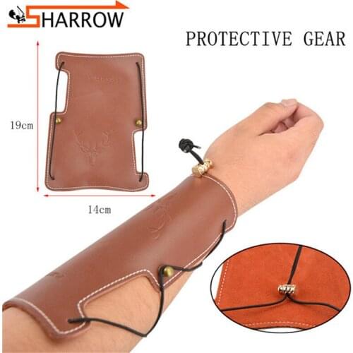 1pc Safety Protection Cowhide Arm Guard Forearm Protective Gear Shooting Training Practice Bow Hunting Archery Accessories