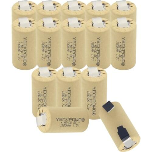 15 pcs real capacity guaranteed Moscow warehouse 1300mAh SC batteries NICD sub C battery 1.2V rechargeable akkus for sweeper