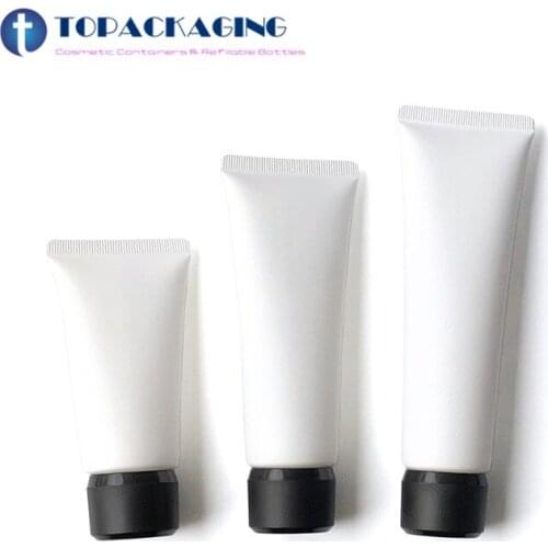 50PCs*50/80/100g Empty White Frost Soft Tube For Cosmetic Lotion Cream Packaging Squeezed Hose Plastic Bottle With Screw Caps
