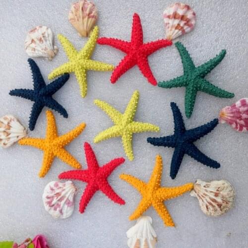 8pcs/lot 7.5cm Resin starfish Wall Sticker Shell Starfish Home Decoration Wedding Decoration Sea Star Asteroid Decortaion MP 004
