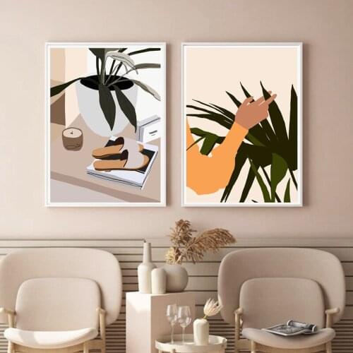 Abstract Fashion Vintage Minimalist Wall Art Canvas Painting Nordic Posters And Prints Wall Pictures For Living Room Decor