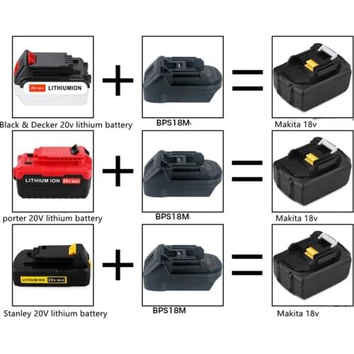 Hot Battery Adapter For Black & Decker/For Porter Cable/ For Stanley Battery is Converted To Replace For Makita BL1830