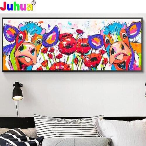 Diamond Painting 5d Flower Cow Red Poppy Cross Stitch Diamond Embroidery Floral Needlework Picture Of Rhinestones Handmade