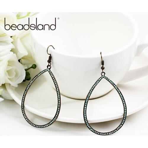Beadsland Drop Earrings Antique Bronze With Beads Water Drop Design Fashion Vintage Women Girls Dancing Party Gift 39943