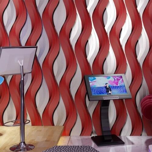 Beibehang Fashion Wave Pattern Personality Reflective KTV Wallpaper Bright Color Curve Background Wall Bar 3dwallpaper