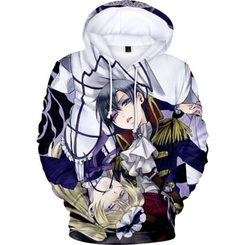 Black Butler 3D Hoodies Men/Women Aikooki High Quality Fashion Casual Sweatshirt 3D Print Black Butler Mens Hoodie Anime Hooded