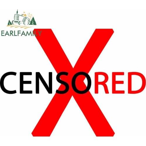 EARLFAMILY 13cm x 9.8cm For Censored Sign Cartoon Car Stickers Laptop Decals Vinyl Material Scratch-Proof Decoration