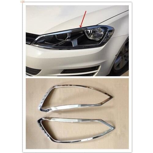 For Volkswagen Golf 7 2014-2017 ABS Chrome Front and rear headlight decoration frame Anti-scratch protection Car styling