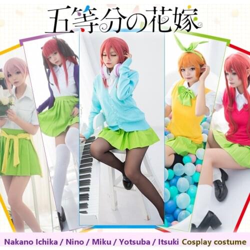 Anime The Quintessential Quintuplets Cosplay costume Nakano Ichika uniform Nakano Nino Skirt Nakano Miku shirt Yotsuba Itsuki