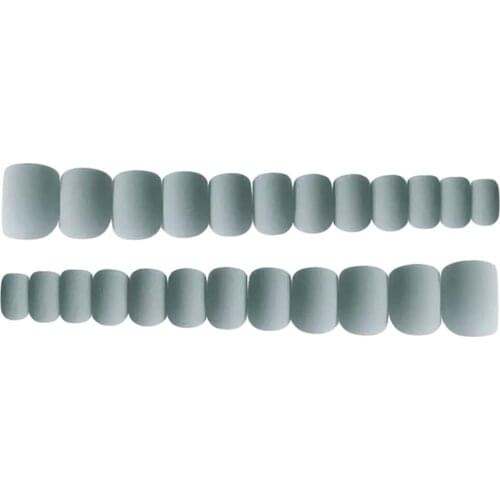 24Pcs Matte False Nails for Women Short Artificial Nail Tips Full Cover French Manicure Nail Art