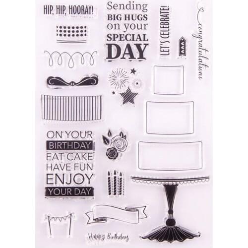 Reunion Multi-tiered Birthday Cake Clear Stamps Scrapbook Paper Craft Transparent Clear Silicone Seal for DIY Photo Album Decor
