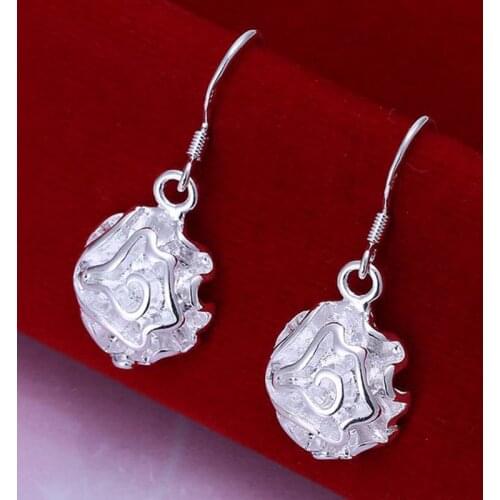 Fashion jewelry Earring For Women, Plated Earrings Rose Earrings E066 /CDXAMNYI PJCIVDZV silver color