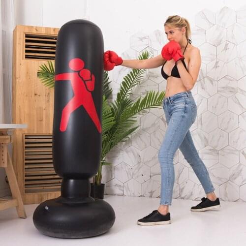 1.6 Meters High Childrens Vertical Boxing Column Tumbler Inflatable Punching Bag Adults and Children Boxing Training Equipment