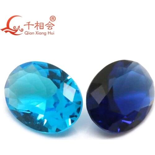 Oval shape Colored brillion cut glass loose gem stone