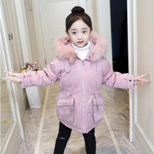 Girls Coat Thick Warm Coat For Girls Fur Hoodies Children Coat Autumn Winter Childrens Outerwear For Girls New Year Gift