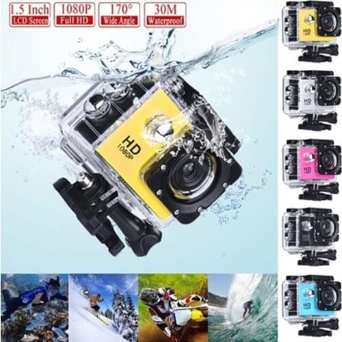 1080P Waterproof LCD Display Ultra HD Underwater Sports Camera Diving 30M 170 Degree Wide Action Camera