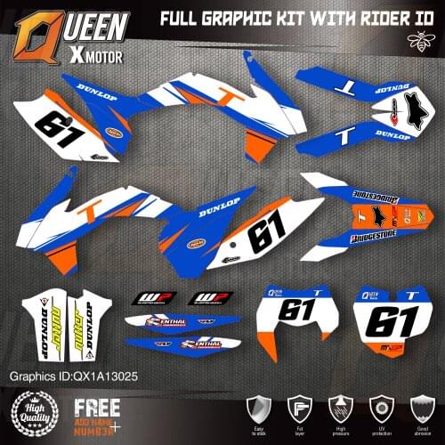 QUEEN X MOTOR Custom Team Graphics Decals Stickers Kit For KTM 2013 2014 2015 SX SXF , 2014 2015 2016 EXC XC-W EXC-F 025