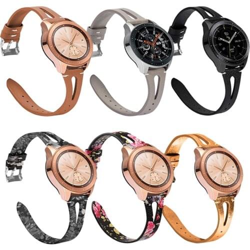20mm Leather Watch Strap For Samsung Galaxy Watch Active/Active 2 44mm 40mm/Galaxy Watch 3 41mm/Huawei Watch 2