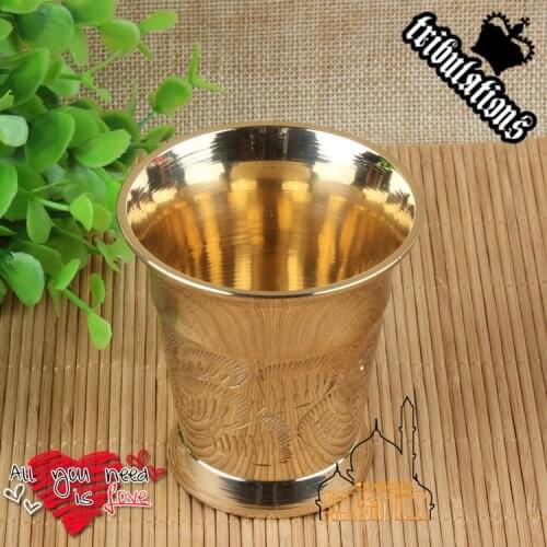 Hand painted three-dimensional carved bronze crafts wine white wine wine wine cup small cup small cup of copper