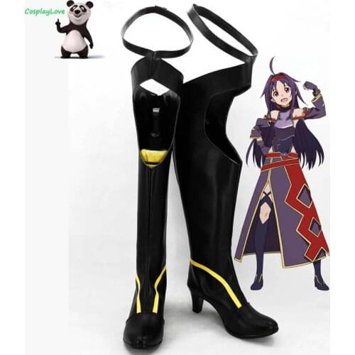 Sword Art Online ALfheim Online SAO ALO Konno Yuuki Mothers Rosario Purple Shoes Cosplay Boots