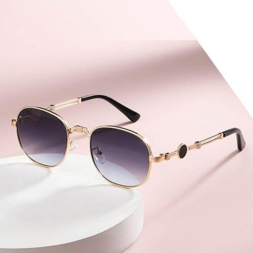 Retro Womens Round Sunglasses Men Metal Punk Shades Brand Small Oval Sun Glasses For Female Steampunk Outdoor Men Oculos de sol