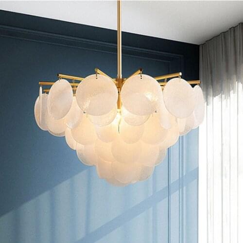 Modern Led Chandeliers Frosted Glass Chandelier Lighting Lustre Luxury Hanging Lamps Living Room Bedroom Lamps Indoor Lighting