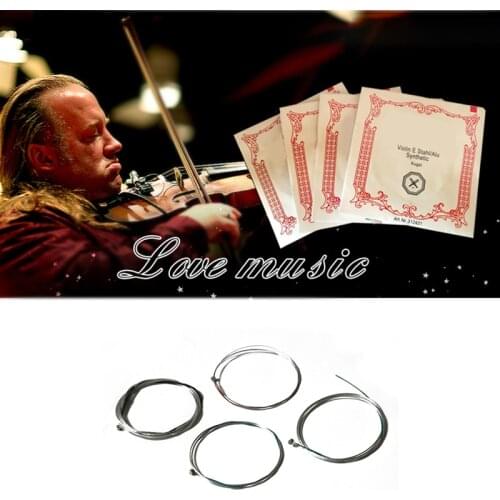 4pcs/Set A/E/D/G Violin Strings Stainless Steel Musical Instrument Violin Tonica Parts Accessories String For 4/4 Violin