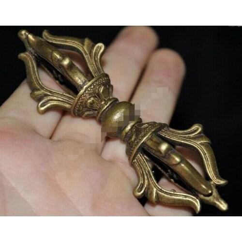 Tibet Tantra Buddhism bronze Dorje Vajra Dorje Phurpa Dagger Talisman statue
