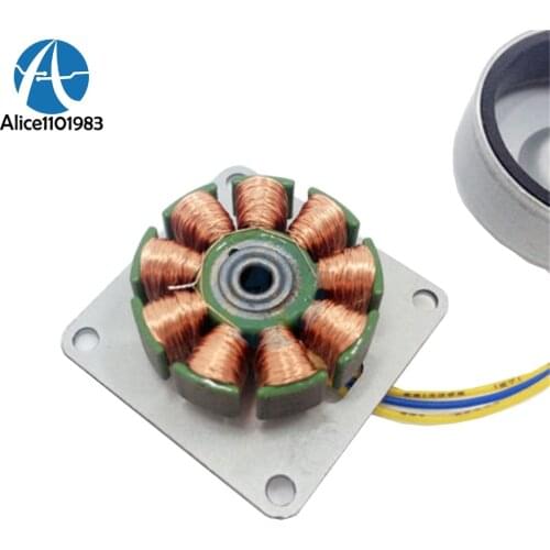 Three 3 Phase AC Micro Brushless Generator Mini Wind Hand Generator Motor Module For Arduino With Led Lamp Bead 3V-24V