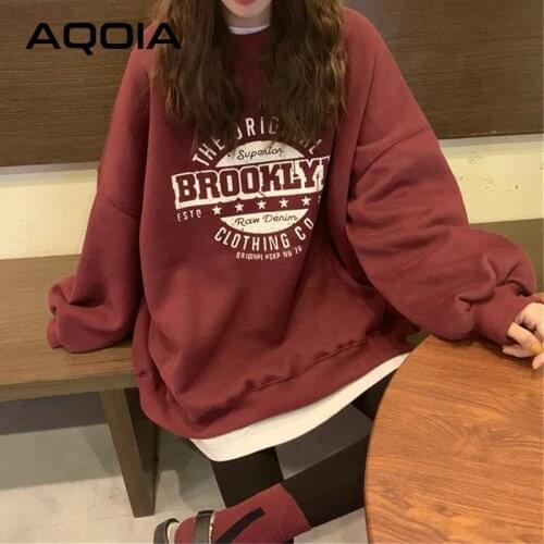 2021 Spring Streetwear Letter Printing Oversize womens sweatshirt Hoodies Loose Women Sweatshirt Fashion Female Pullovers