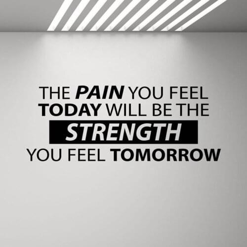 The Pain You Feel Today Will Be The Strength Wall Decal Sign Gym Quote Workout Poster Fitness Office Vinyl Sticker Decor C155