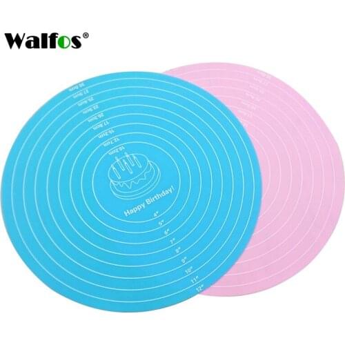 Walfos 2021 Hot Selling Multi-Function Cooking Pad Round Silicone Placemat Cake Mat Noodle Pad Placemat Baking Tool Kitchen Tool