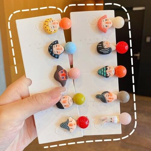 Cute Cartoon Doll Plastic Hair Clip Hairpin Lovely Girl Children Barrette Headwear Funny Plastic Hairbands Accessoriess Ornament