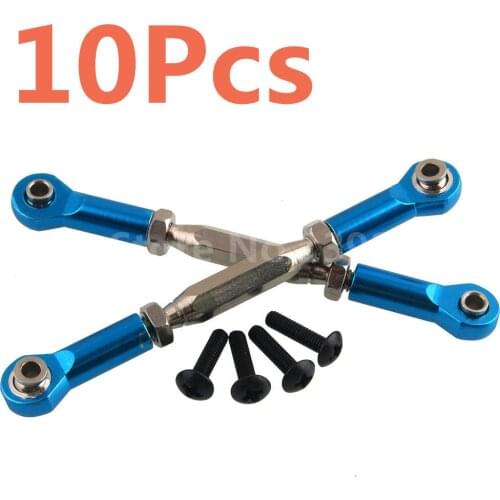 10Pcs RC Car HPI Aluminum Alloy Upgrade Front/rear &Servo Link(Al.) For 1/10 Scale Models BULLET3.0 ST/MT/WR8 Remote Control Car