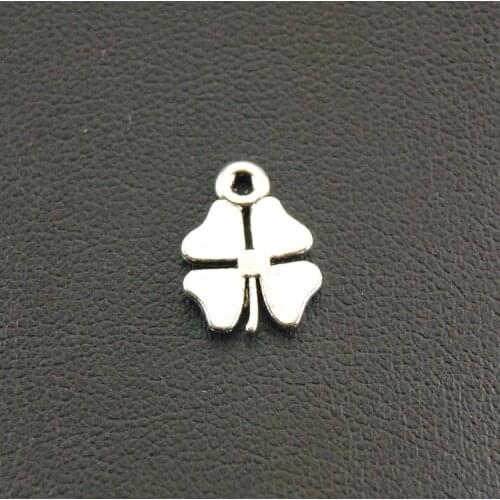 100 pcs Silver Color Mini 4 Leaf Clover Charms Diy Metal Bracelet Jewelry Findings A490