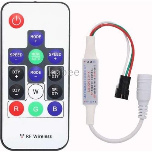 14Key RGB Wireless Remote Control Mini RF LED Controller 14-Key DC 5V -24V WS2812 WS2811 Color For 5050 335 LED Strip